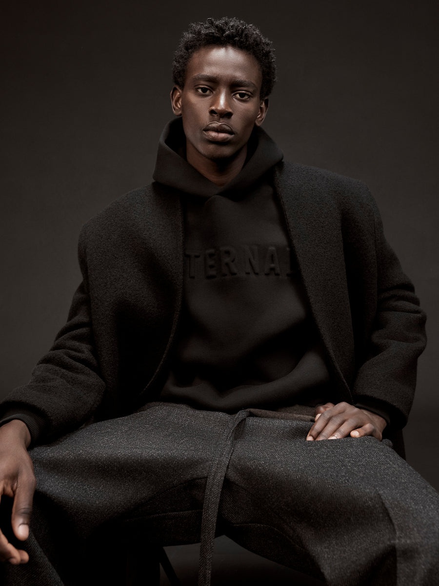 Boiled Wool Lapelless Relaxed Coat - 2