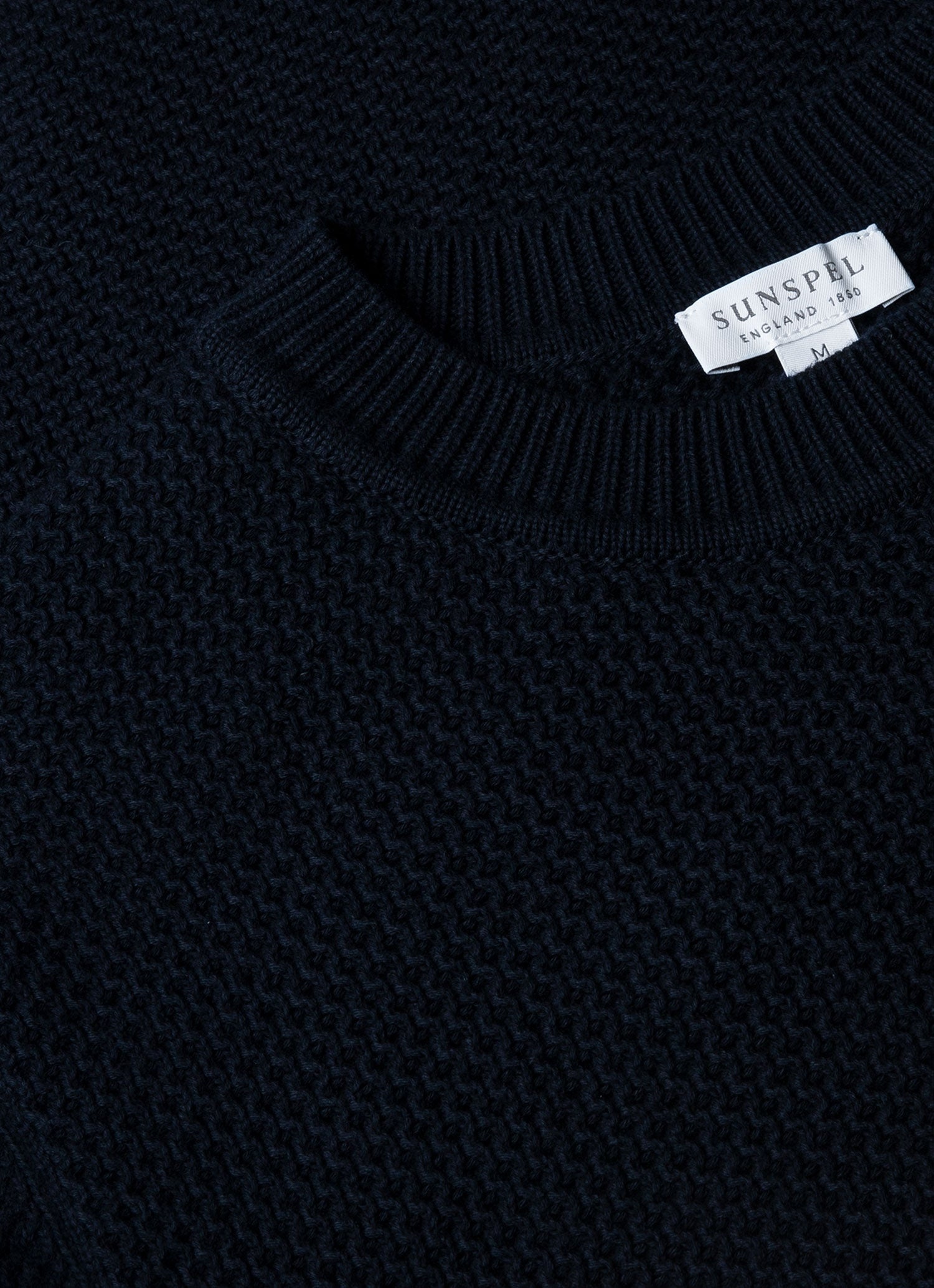 Honeycomb Cotton Crew Neck Jumper - 4