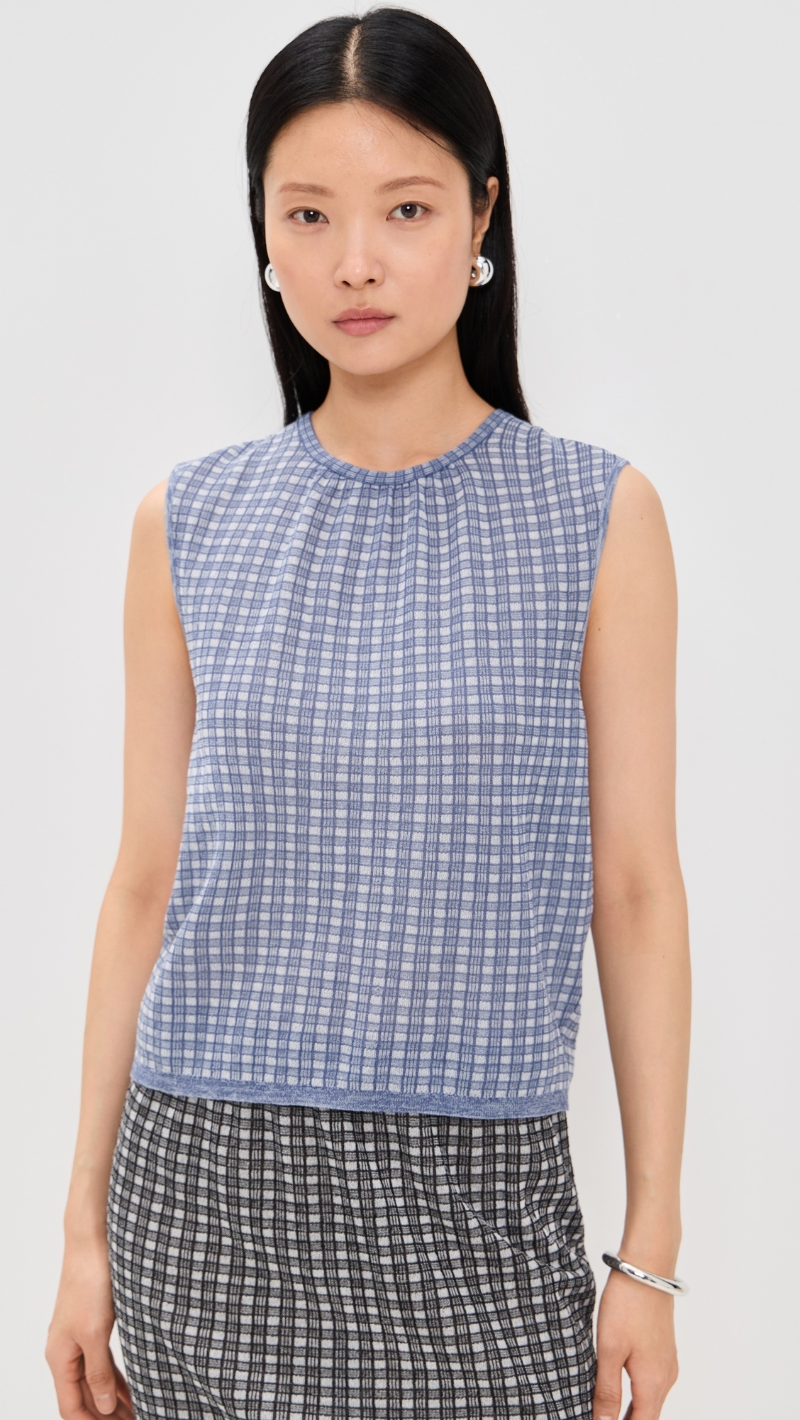 Bradley Crewneck in Plaid Knit - 6