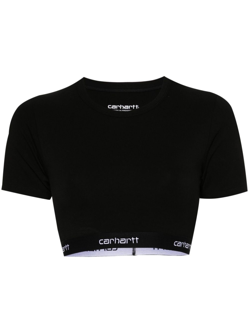 Script logo-underband cropped T-shirt - 1