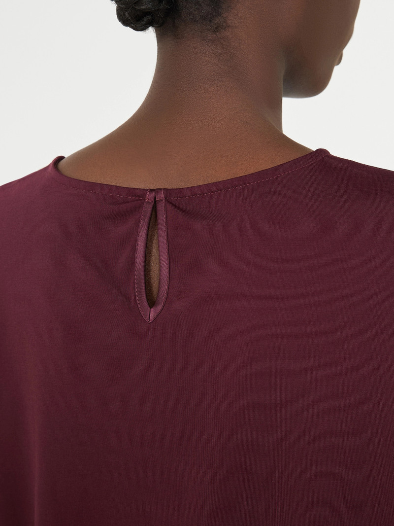 ZONA Satin and jersey T-shirt - BORDEAUX 6