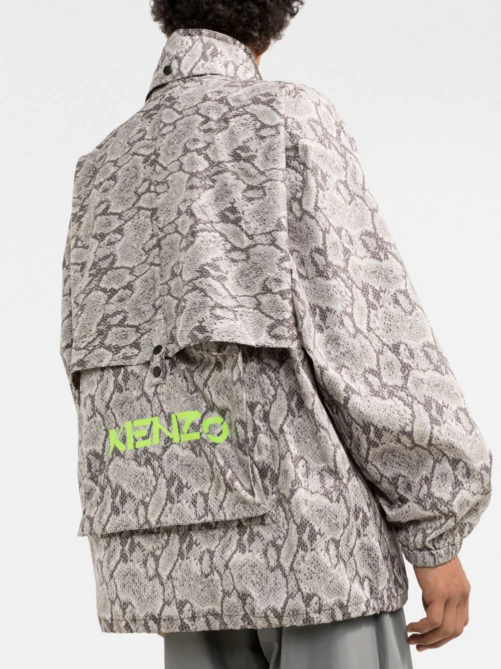 snakeskin print lightweight jacket - 3