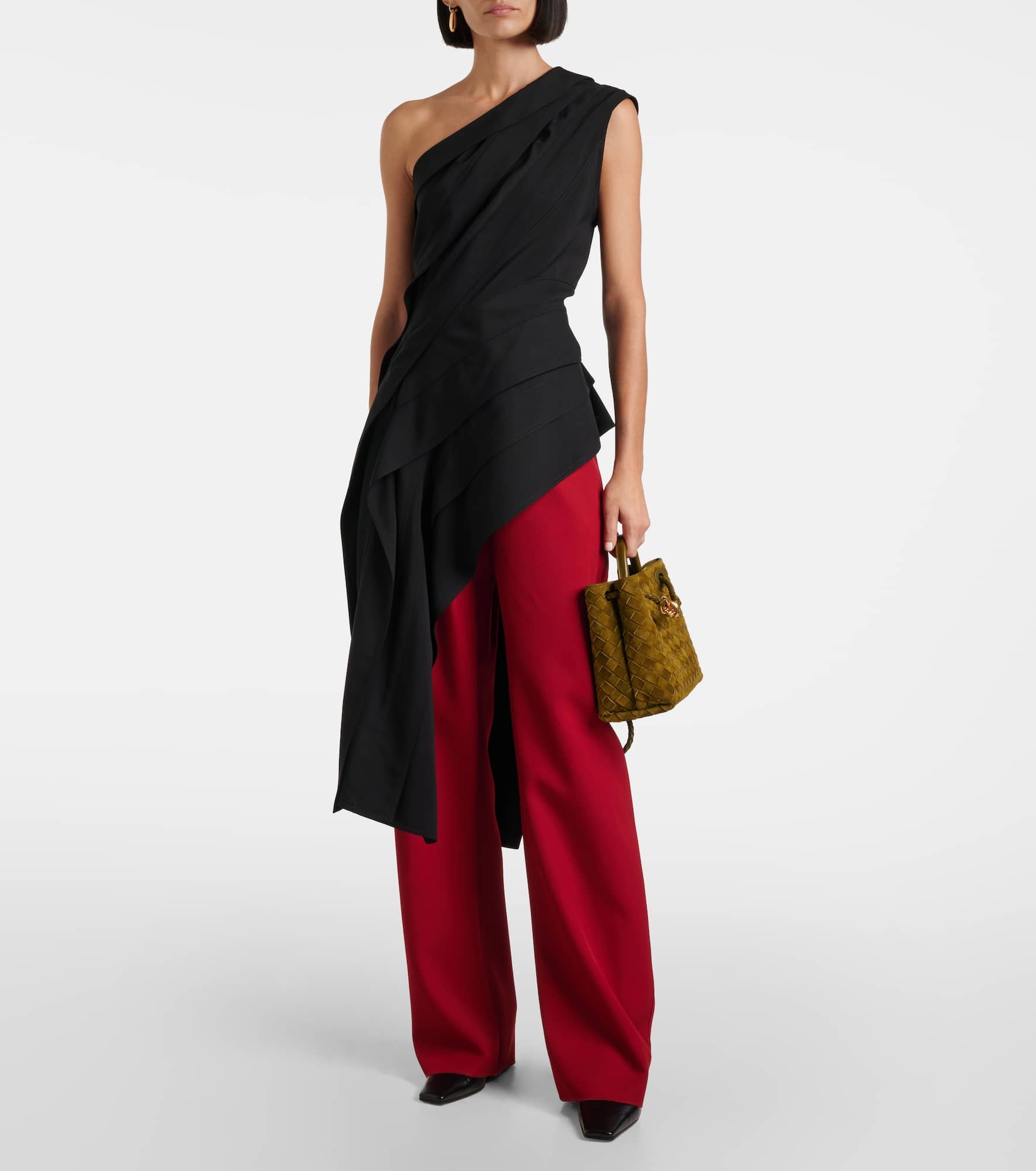 One-shoulder jersey top - 2