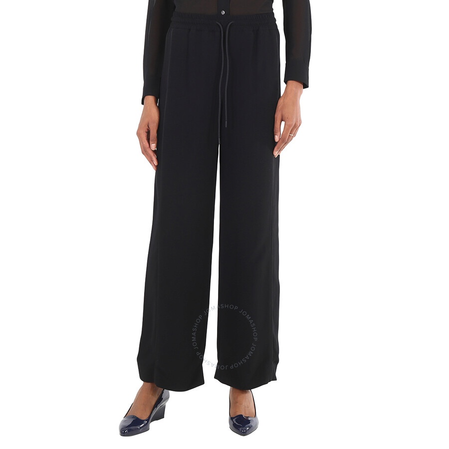 Burberry Ladies Black High-Waisted Wide-Leg Trousers - 3