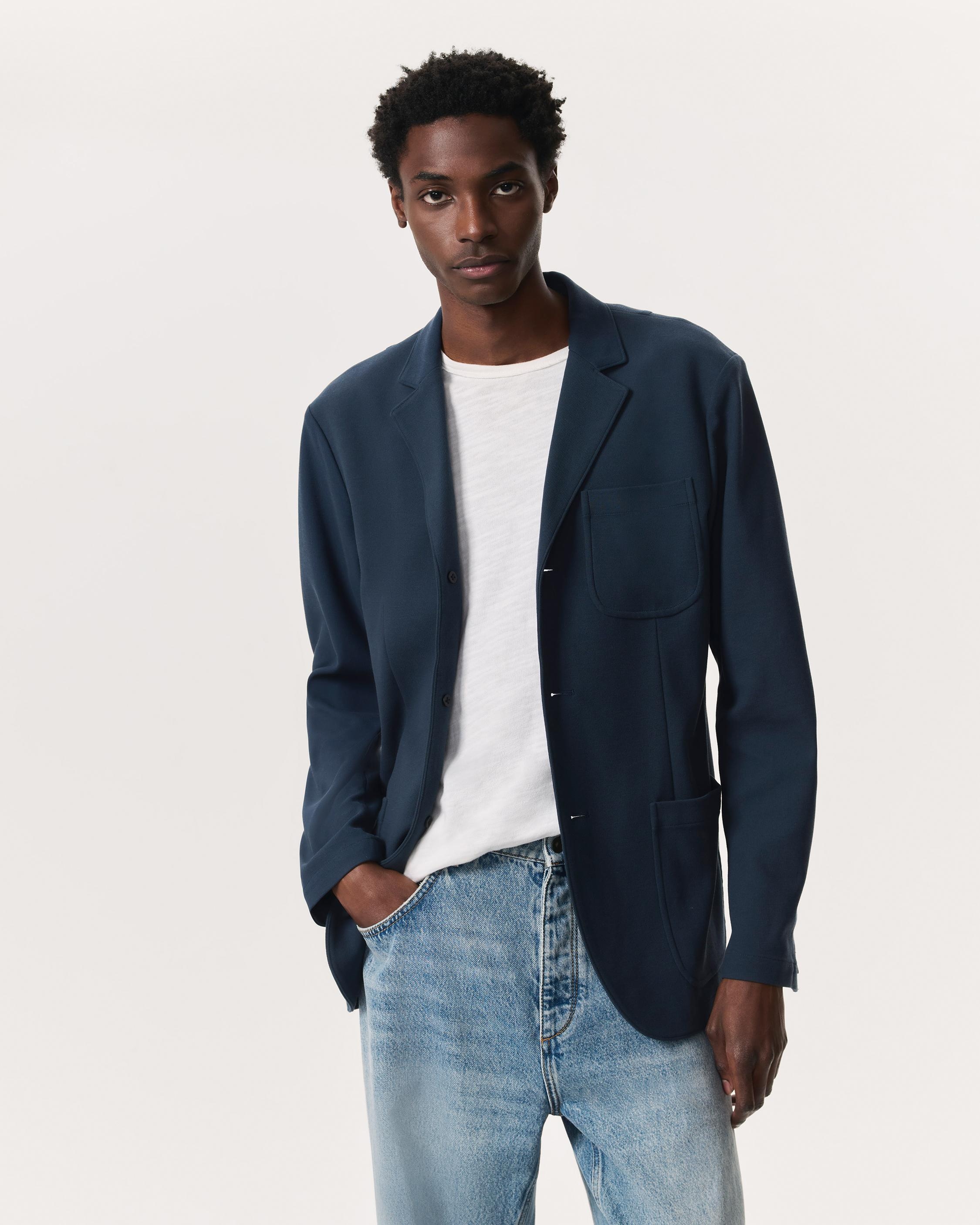 Achilles Italian Cotton-Blend Knit Blazer - 2