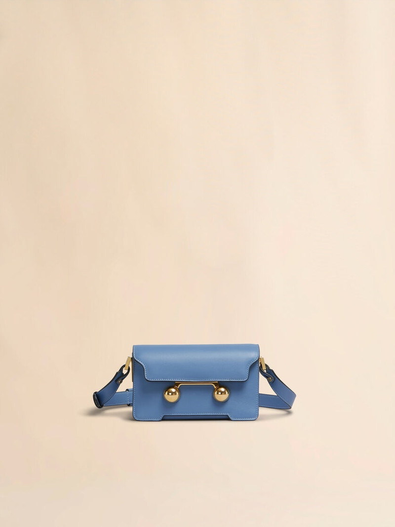 BLUE LEATHER TRUNKAROO MINI SHOULDER BAG 1