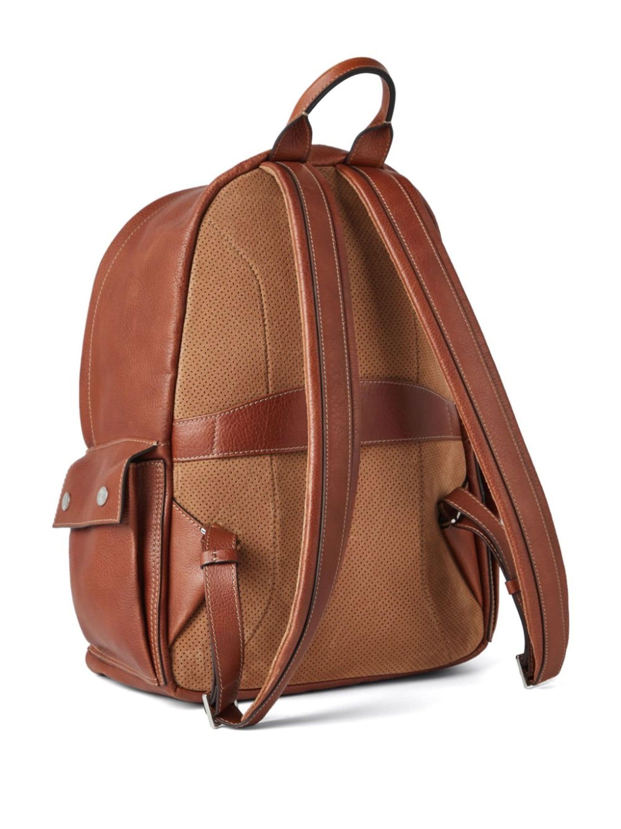 logo-stamp leather backpack - 3