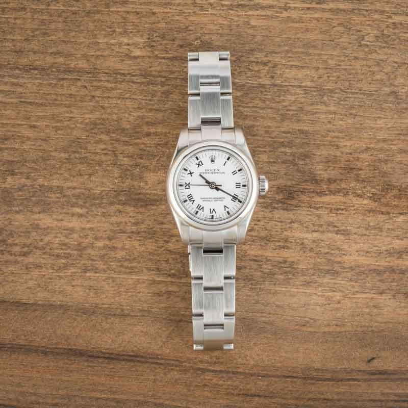 Ladies Rolex Oyster Perpetual 176200 White Roman Dial - 6