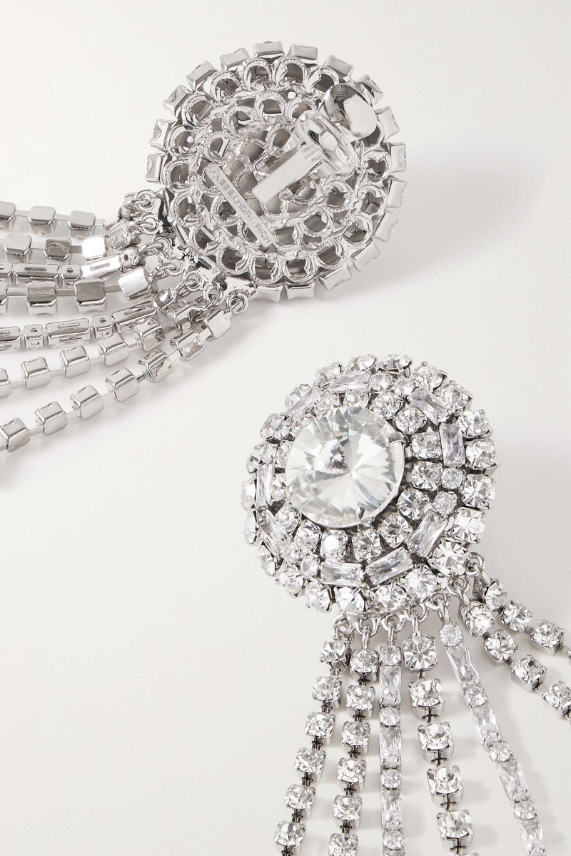 Silver-tone crystal clip earrings 3