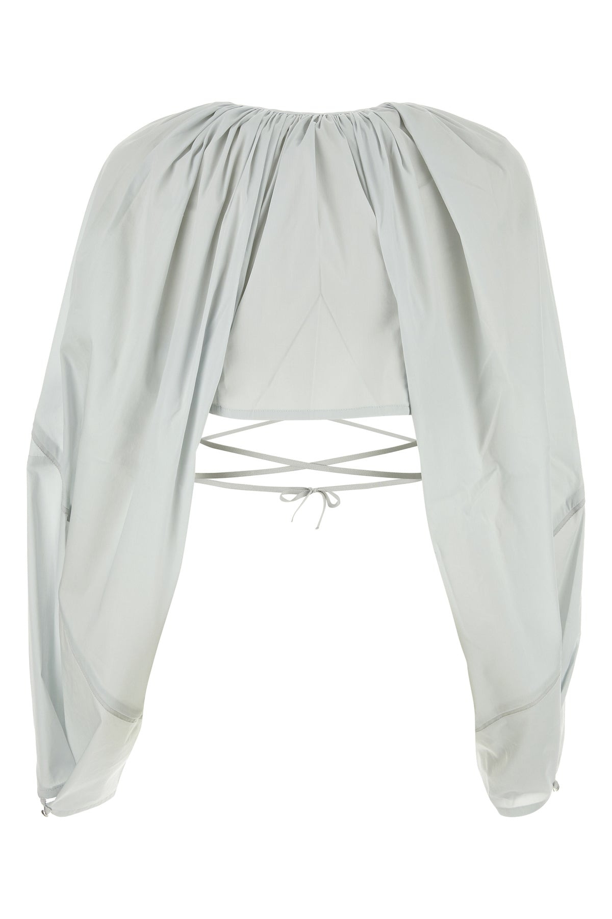 Light grey stretch cotton blend blouse - 2