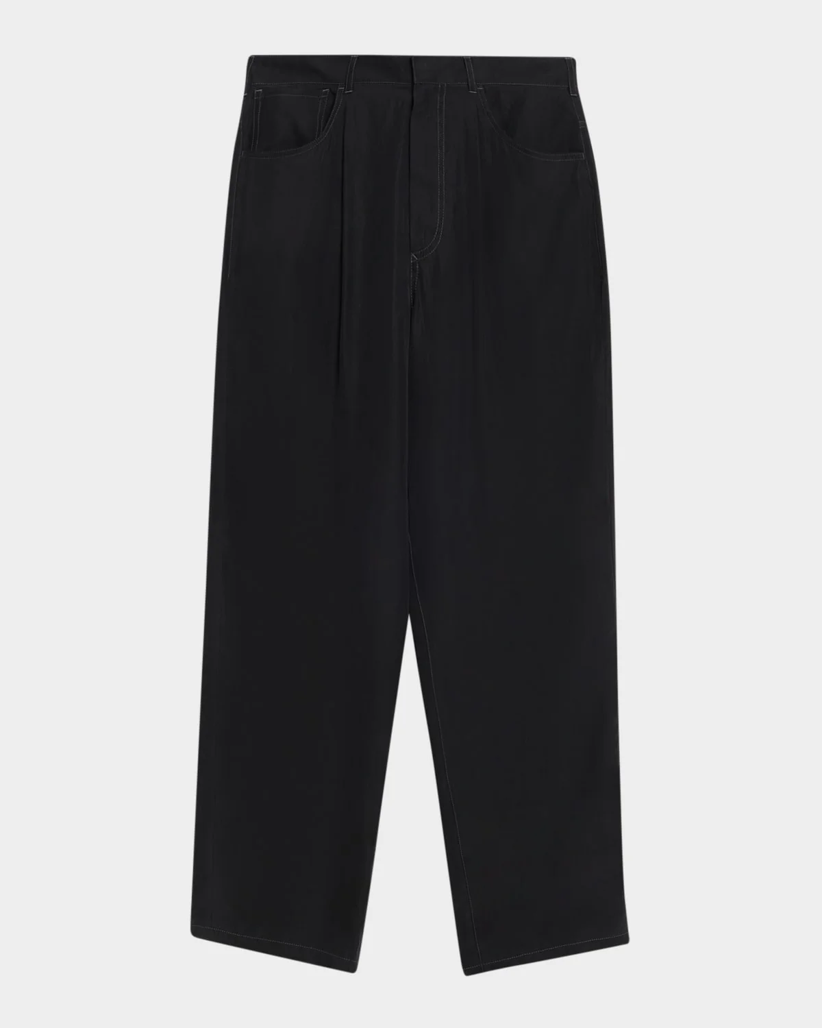 Men's Lyocell Relaxed-Fit Pleated Trousers - 1