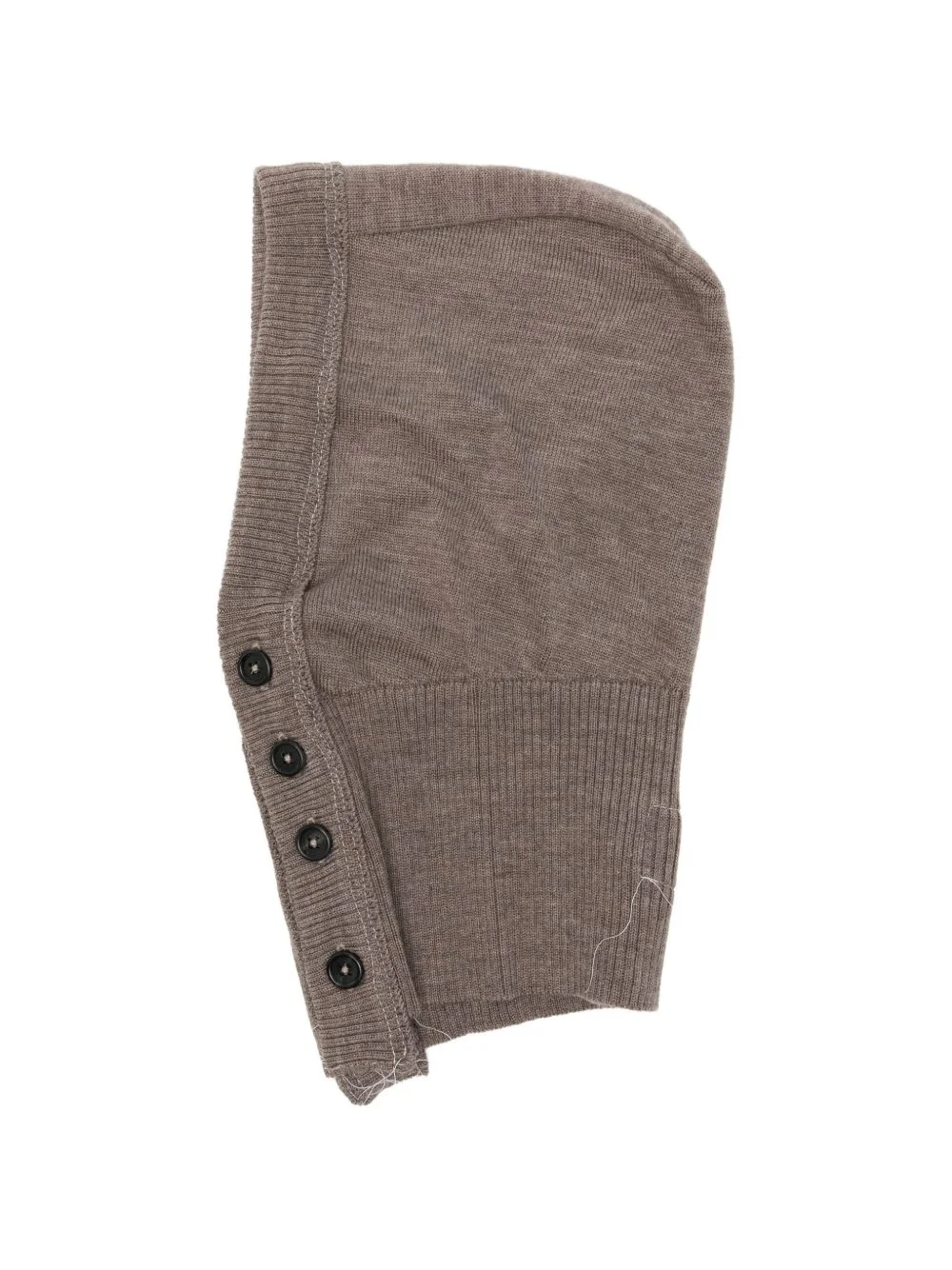 button-fastening ribbed-trim hood - 1