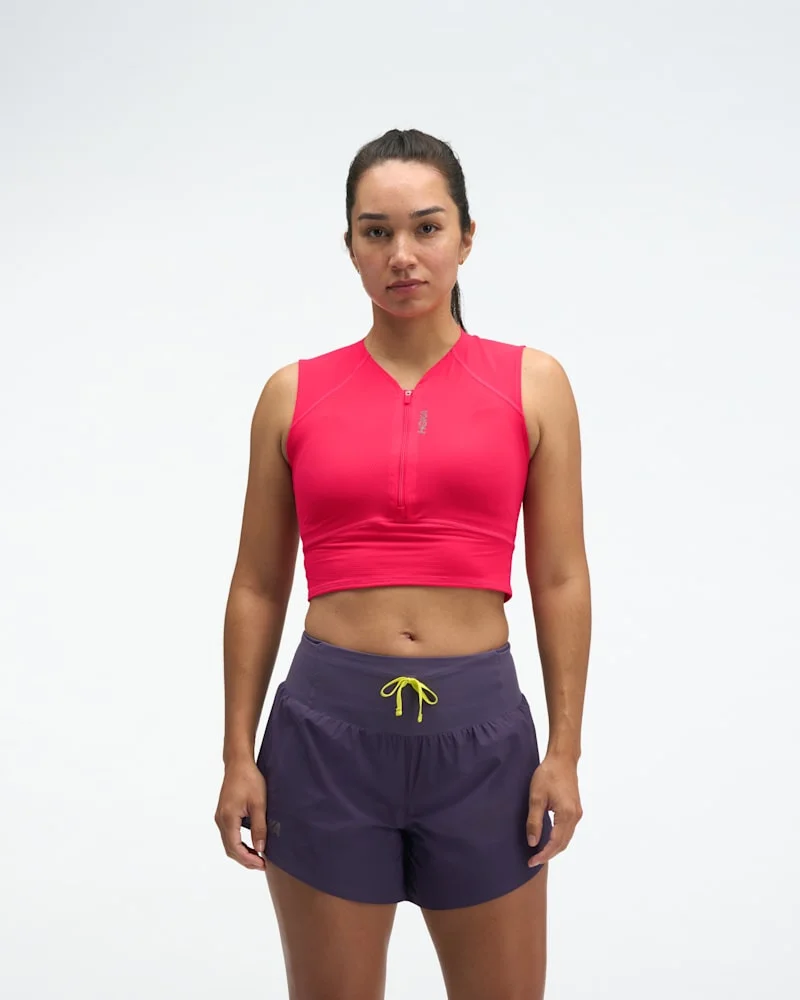 Women's SkyBreeze Crop Tank Top in Cerise - 1