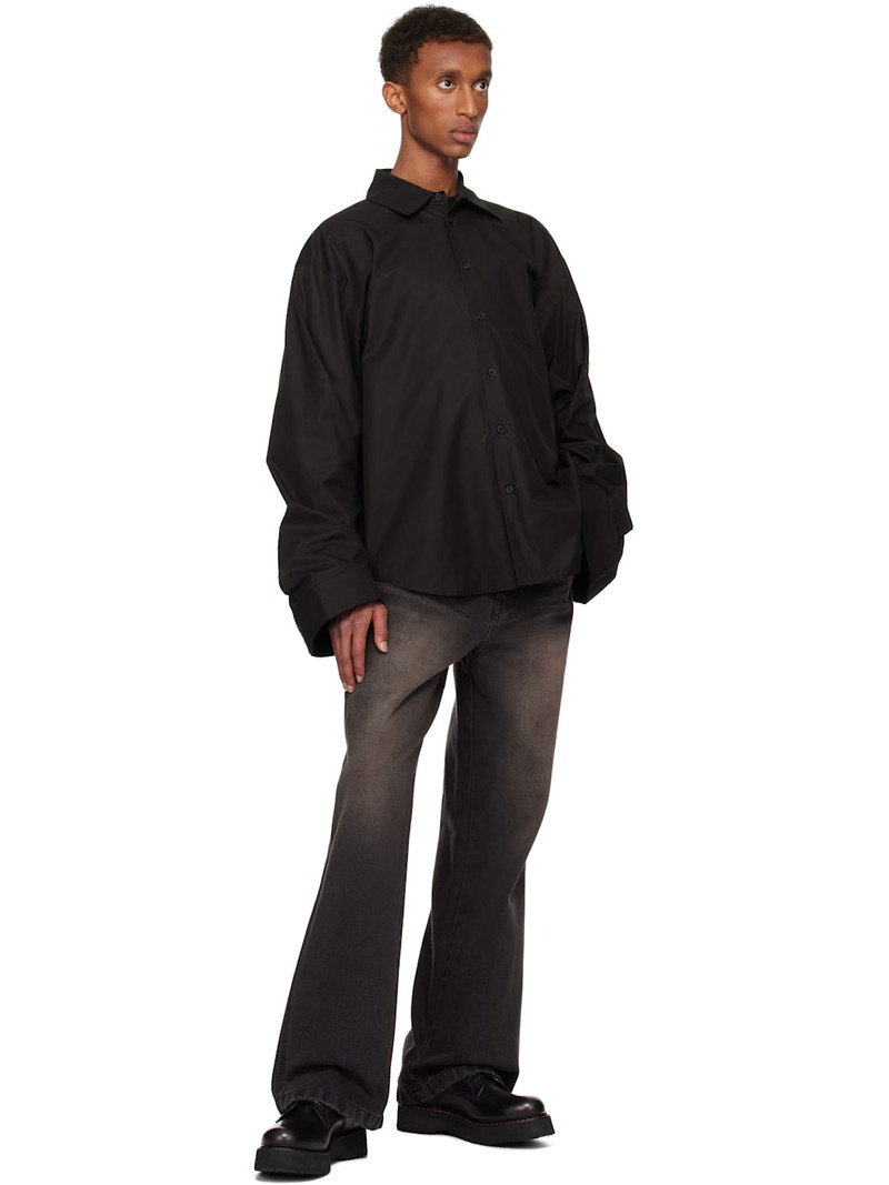 We11done Black Twisted Sleeve Shirt outlook