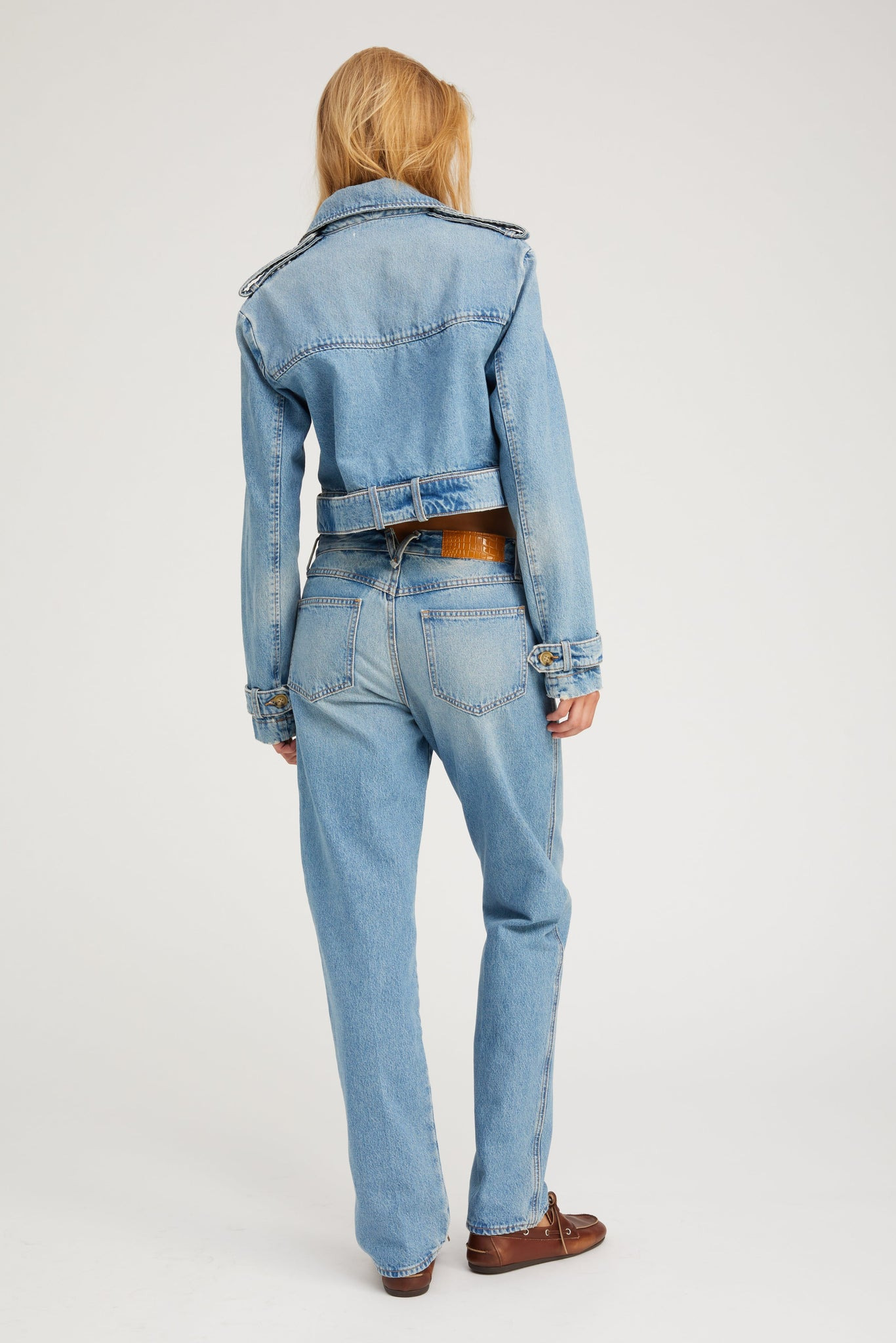 PARADIS CROPPED DENIM TRENCH - 8
