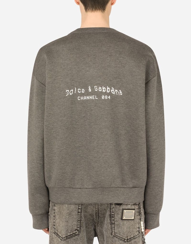 Dolce & Gabbana Technical jersey sweatshirt with multi-color glitch print outlook