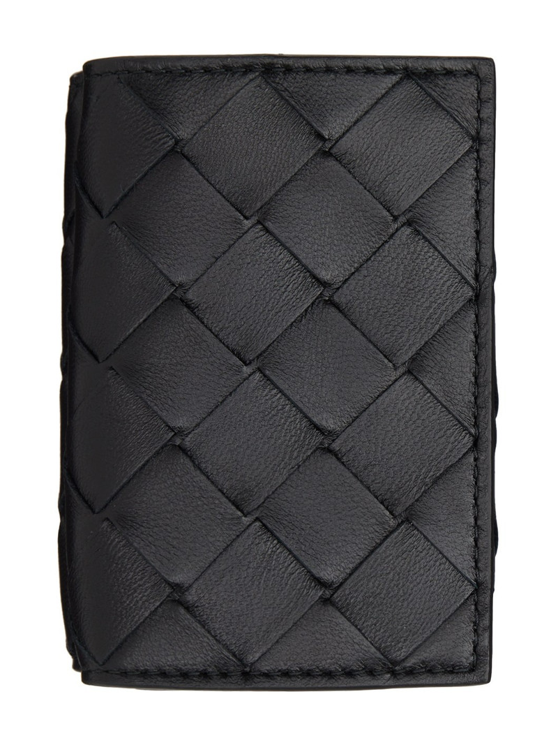 Bottega Veneta Black Tiny Trifold Wallet outlook