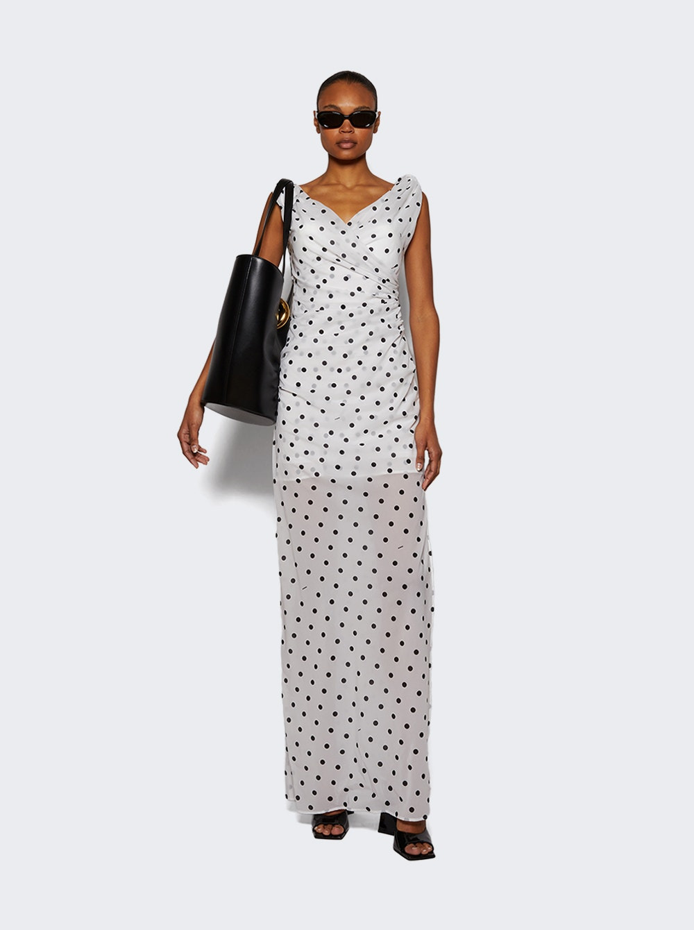 Rita  Long Dress White And Black - 5