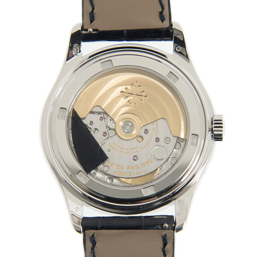 Patek Philippe Complications Annual Calendar Blue Dial 18kt White Gold Diamond Blue Leather Men's Wa - 3