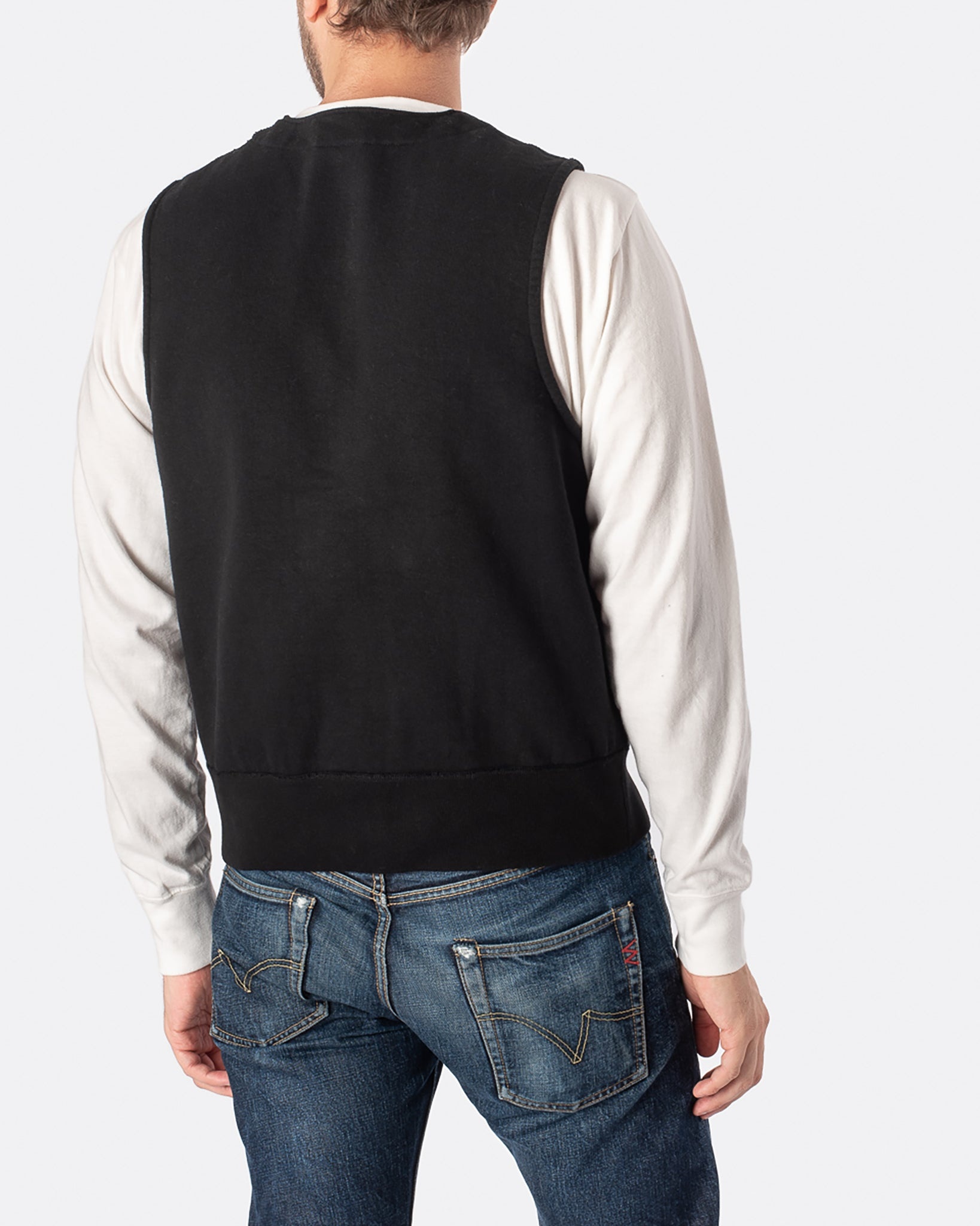 14OZ ULTRA HEAVYWEIGHT LOOPWHEEL VEST – BLACK - 3