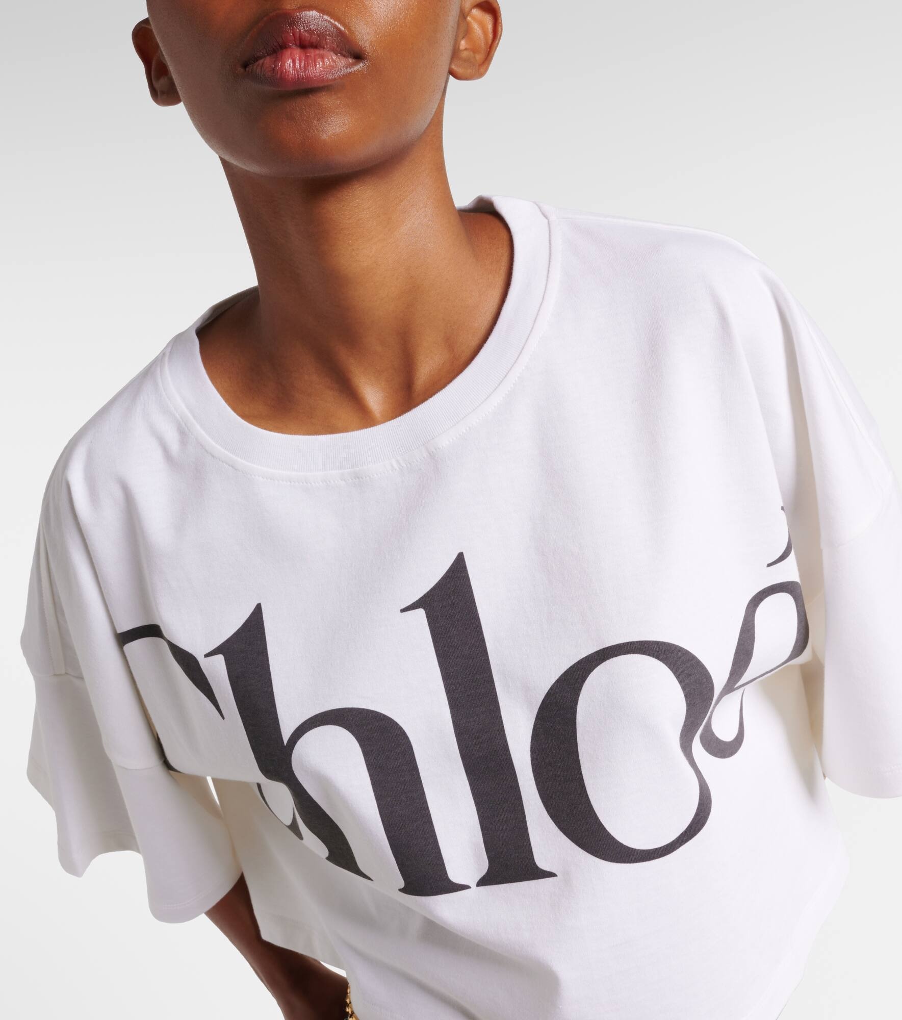 Logo cropped cotton jersey T-shirt - 5