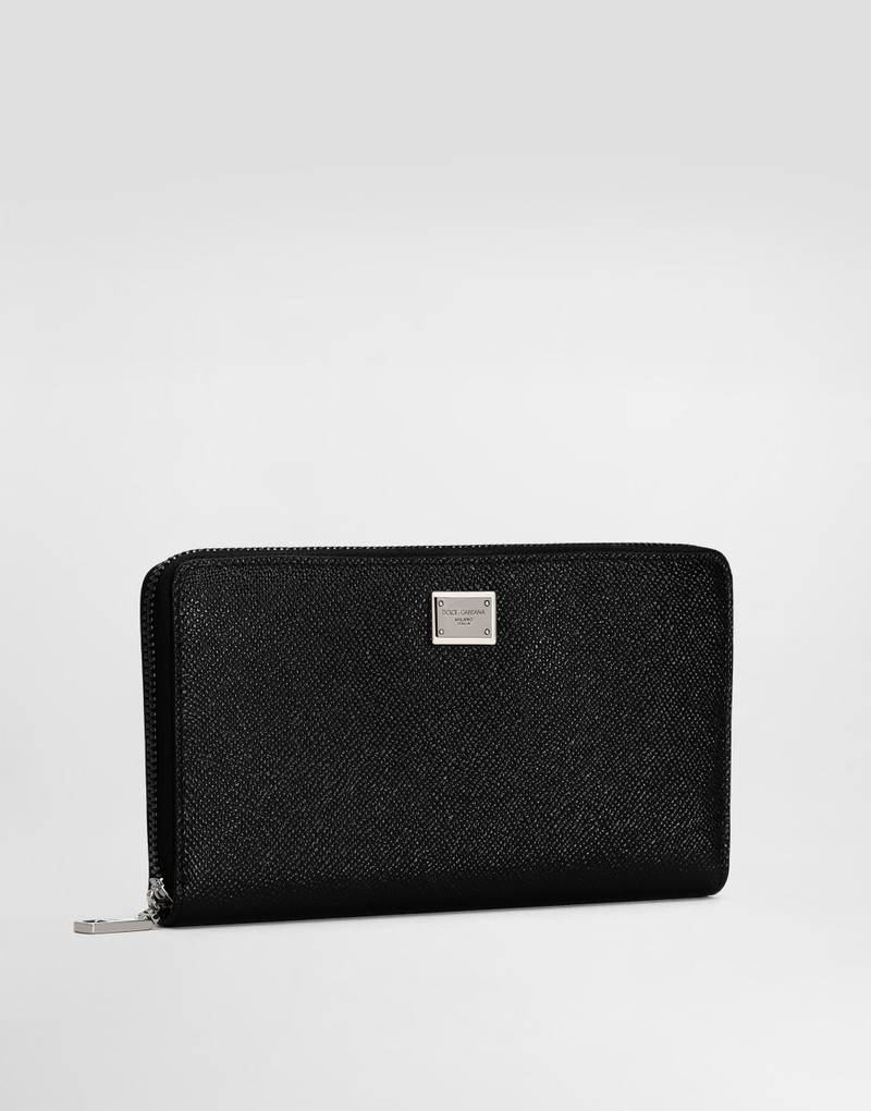 Dolce & Gabbana Calfskin zip-around wallet with branded plate outlook