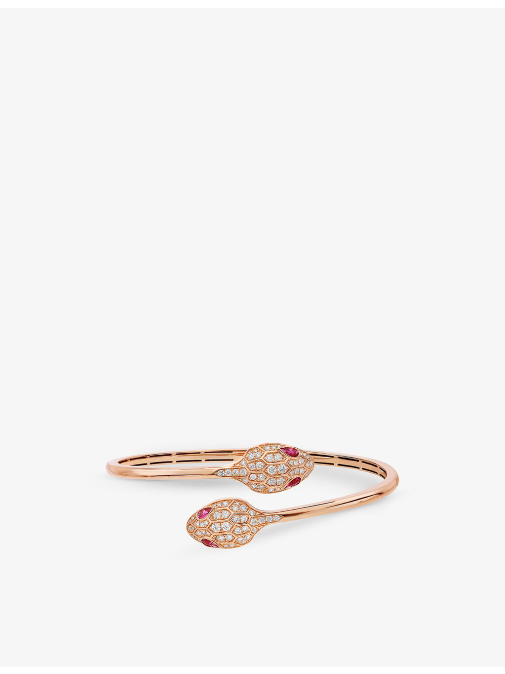 Serpenti 18ct rose-gold and 1.08ct brilliant-cut diamond bangle bracelet - 2