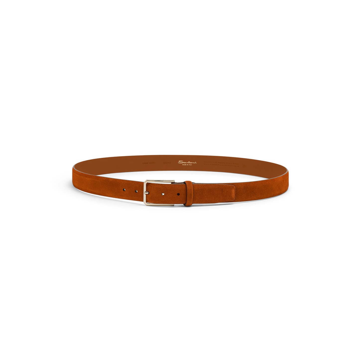 Men's orange suede adjustable belt - 3