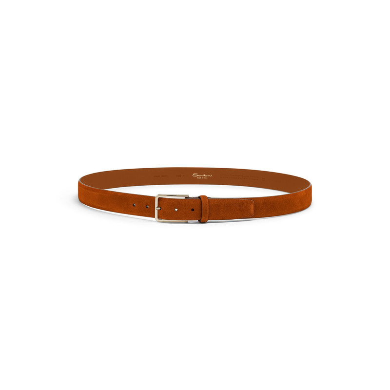 Men's orange suede adjustable belt 3
