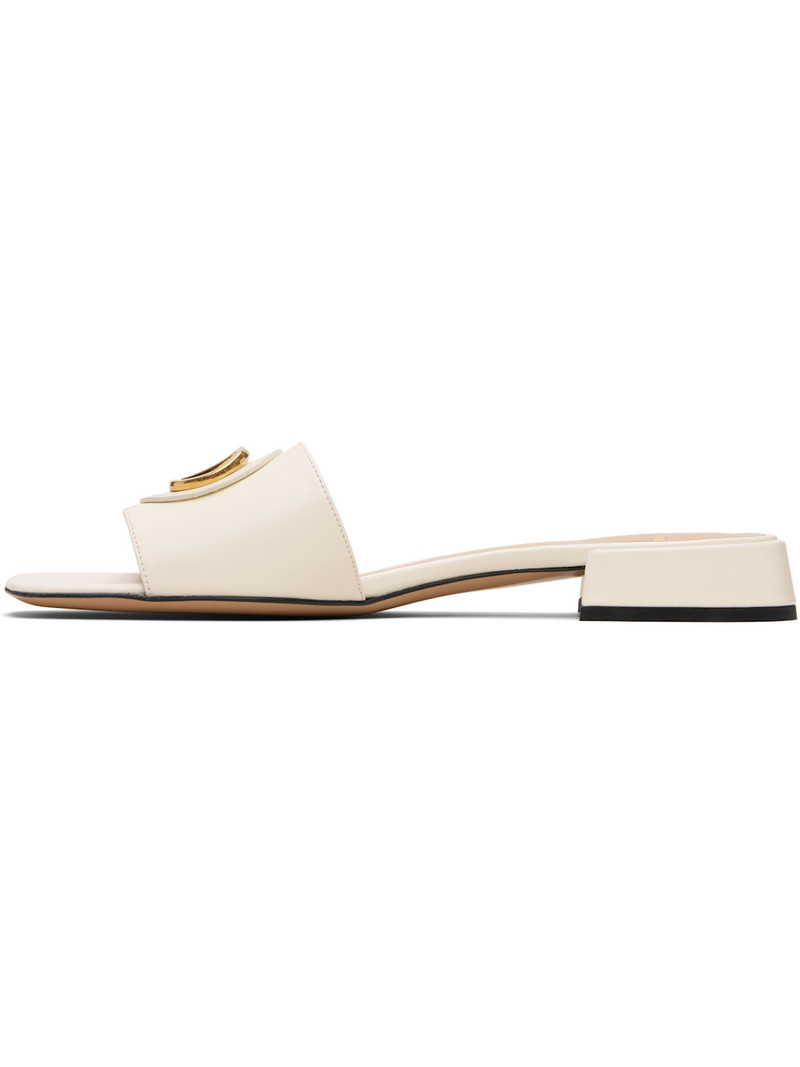Valentino White VLogo Signature Slide Sandals outlook