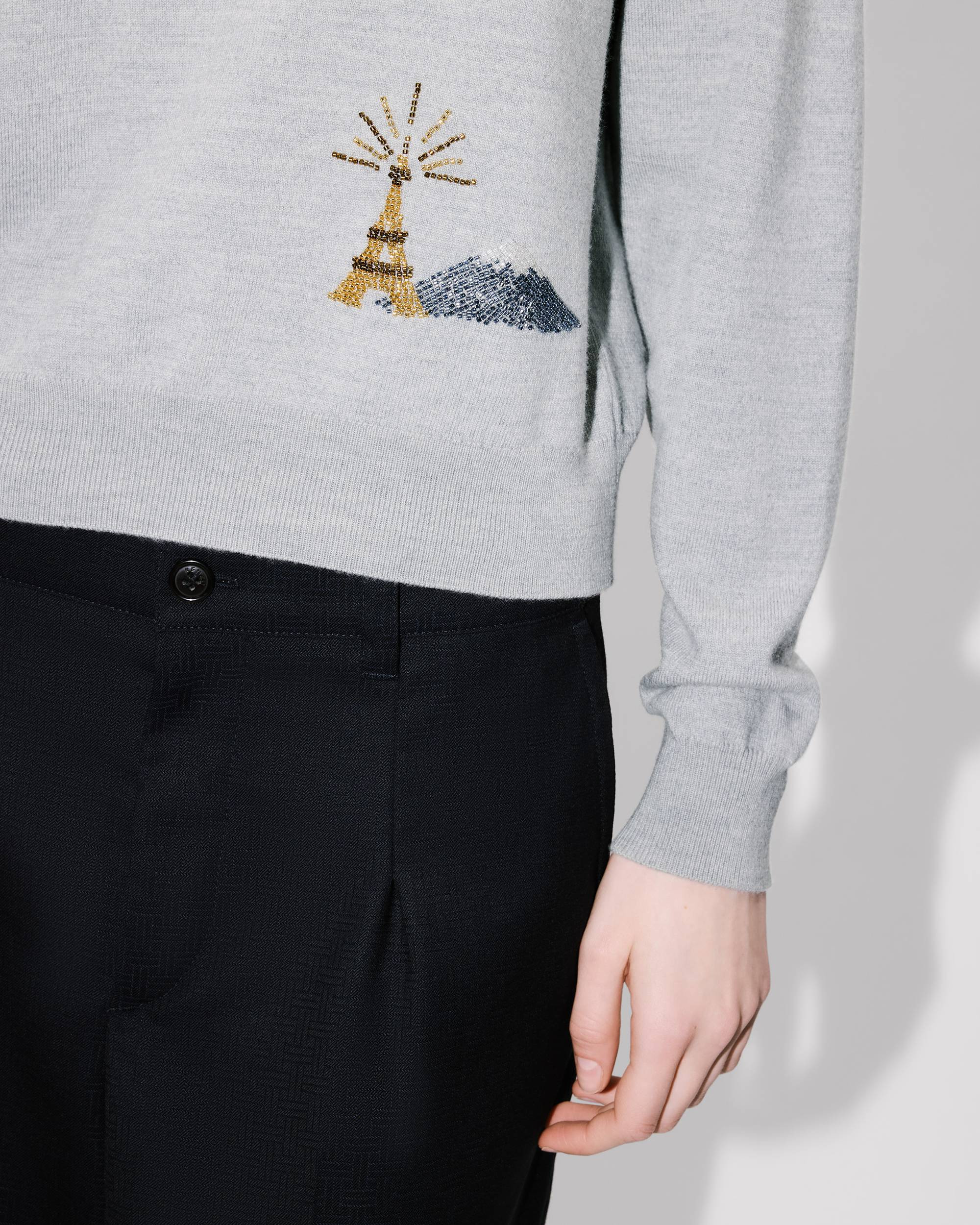 Beaded trimps jumper in light wool - 7