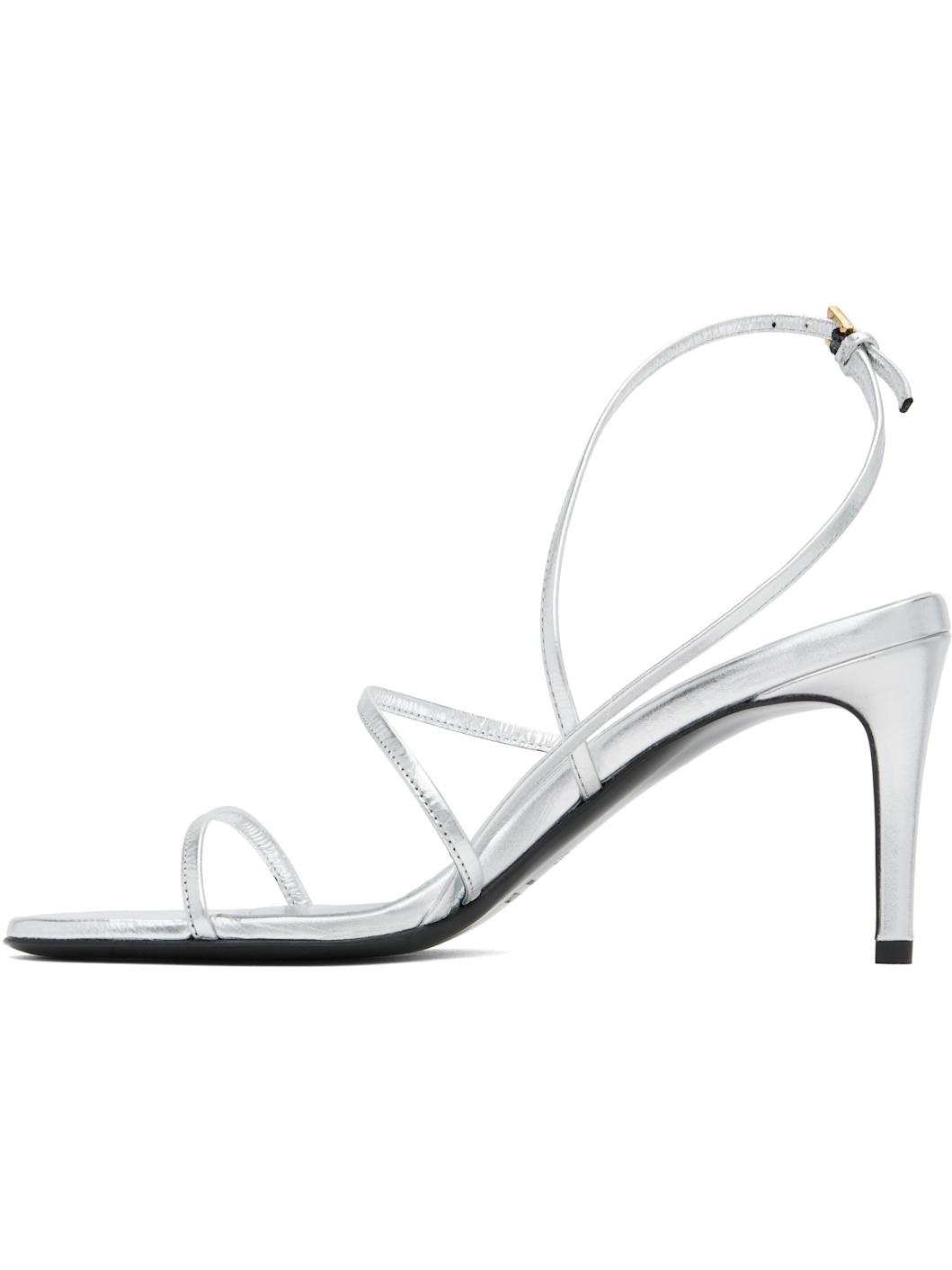 Silver Loop Heeled Sandals - 3