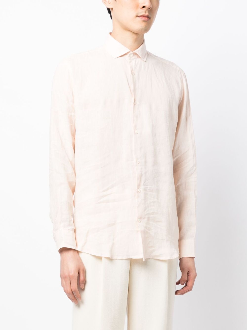 long-sleeved linen shirt - 3