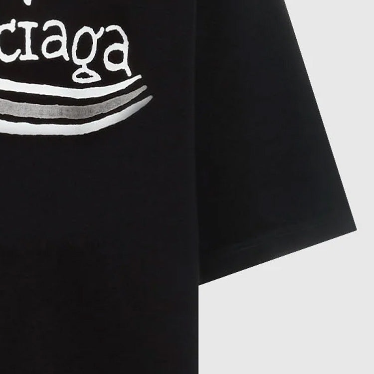 Balenciaga Hand-Drawn Balenciaga T-Shirt 'Black' 641675TNVE71197 - 6