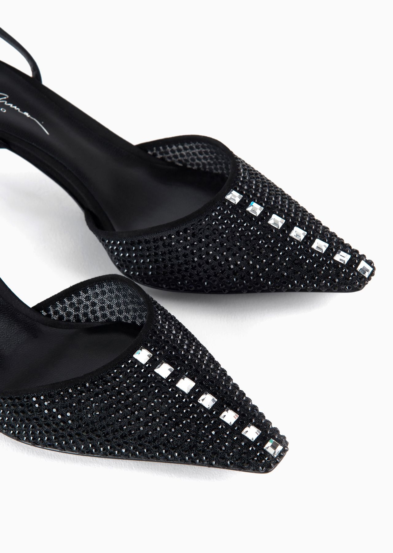 Satin and rhinestone slingbacks - 4