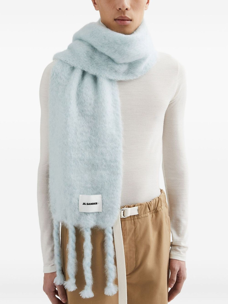 Jil Sander logo-patch scarf outlook