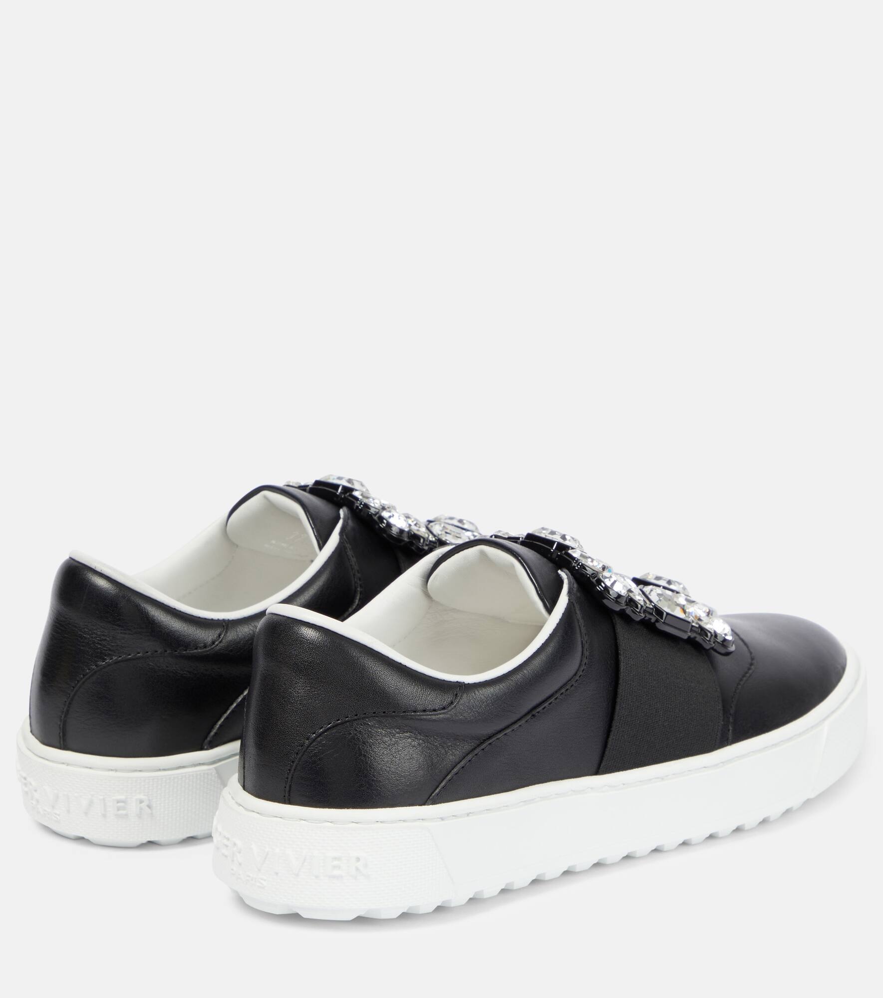 Very Vivier embellished leather sneakers - 3
