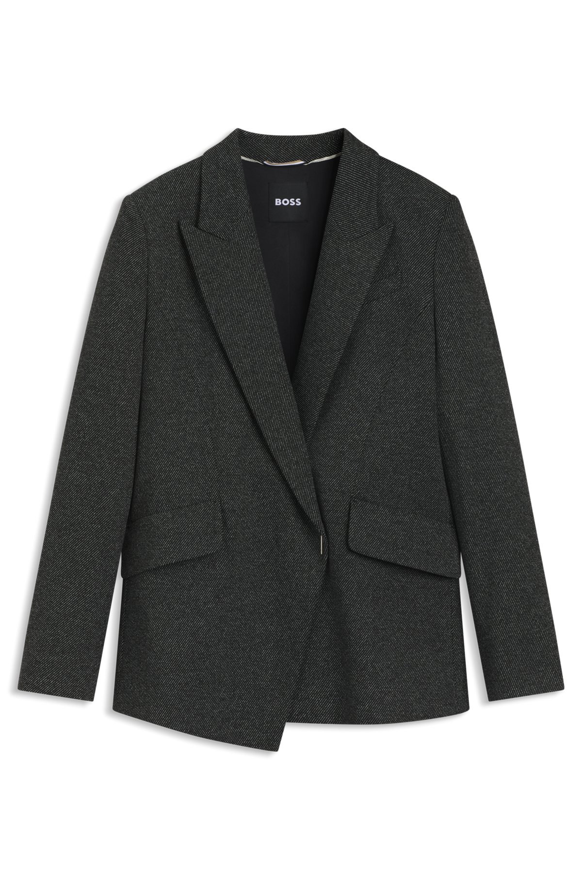 REGULAR-FIT BLAZER WITH CONCEALED CLOSURE - 1