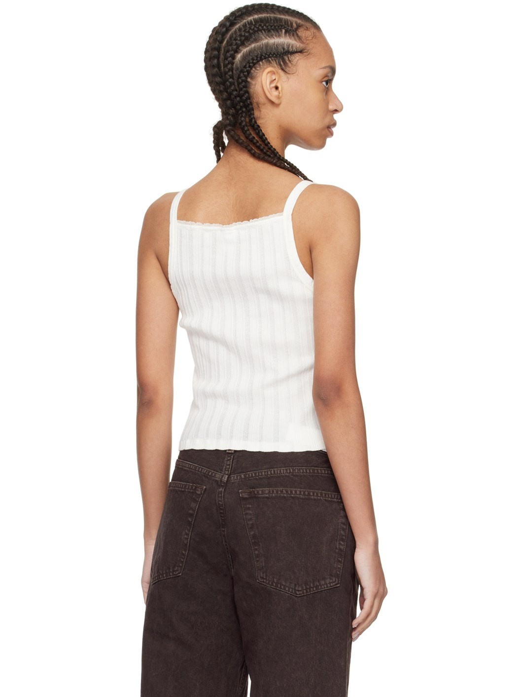 Off-White Square Neck Tank Top - 3