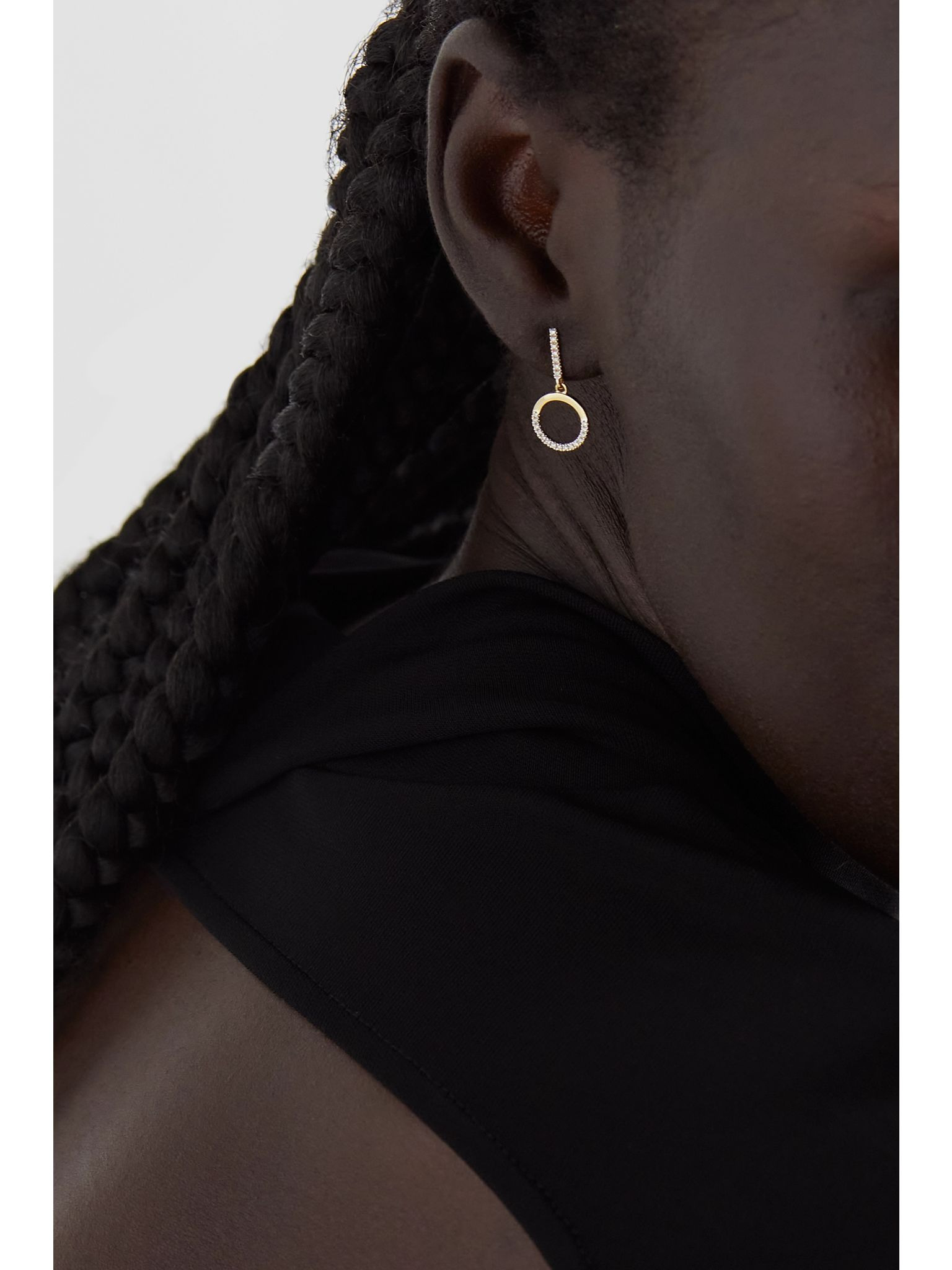 Half Moon 14-karat gold diamond earrings Gold - 2
