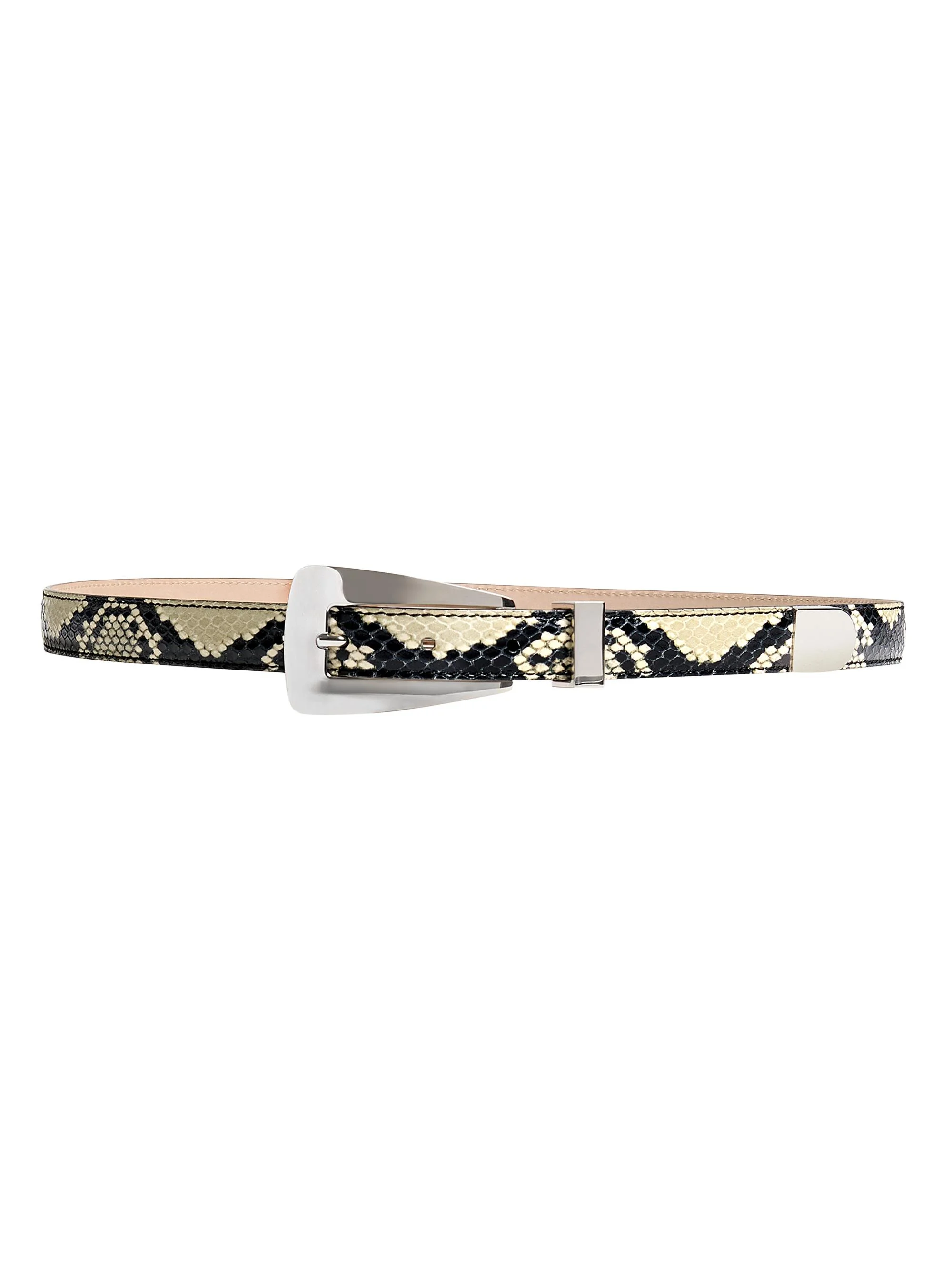 Women's 25MM Lucca Snake-Embossed Leather Belt - Natural - 1