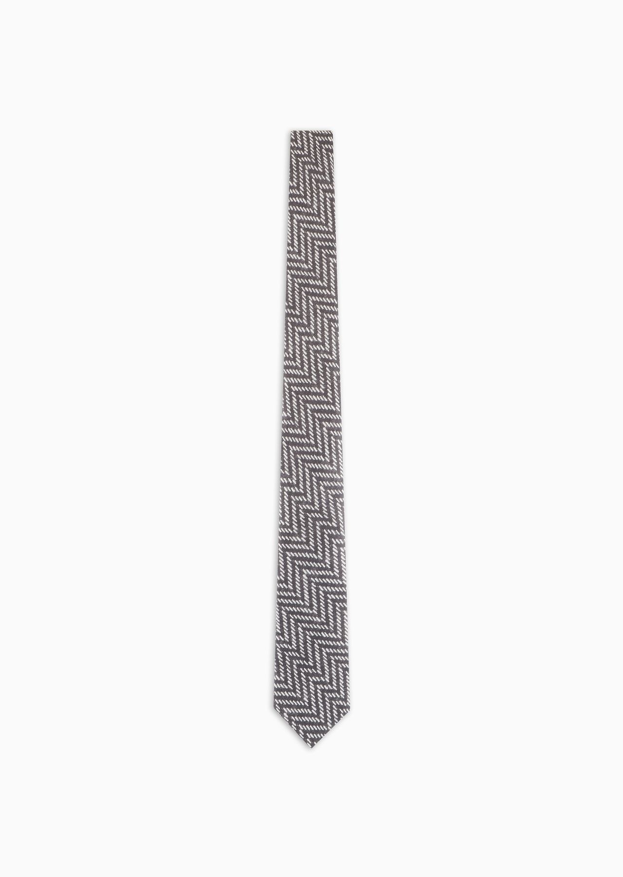 ASV silk tie with geometric print - 1