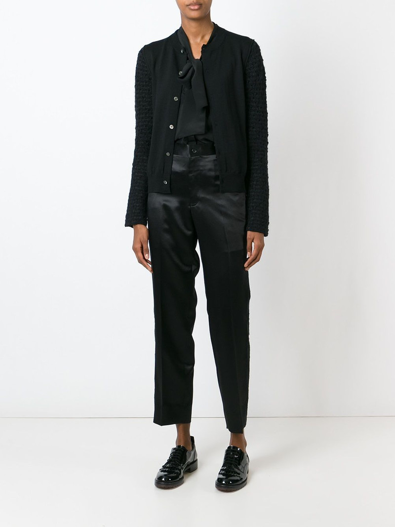 Comme Des Garçons open knit sleeve cardigan outlook