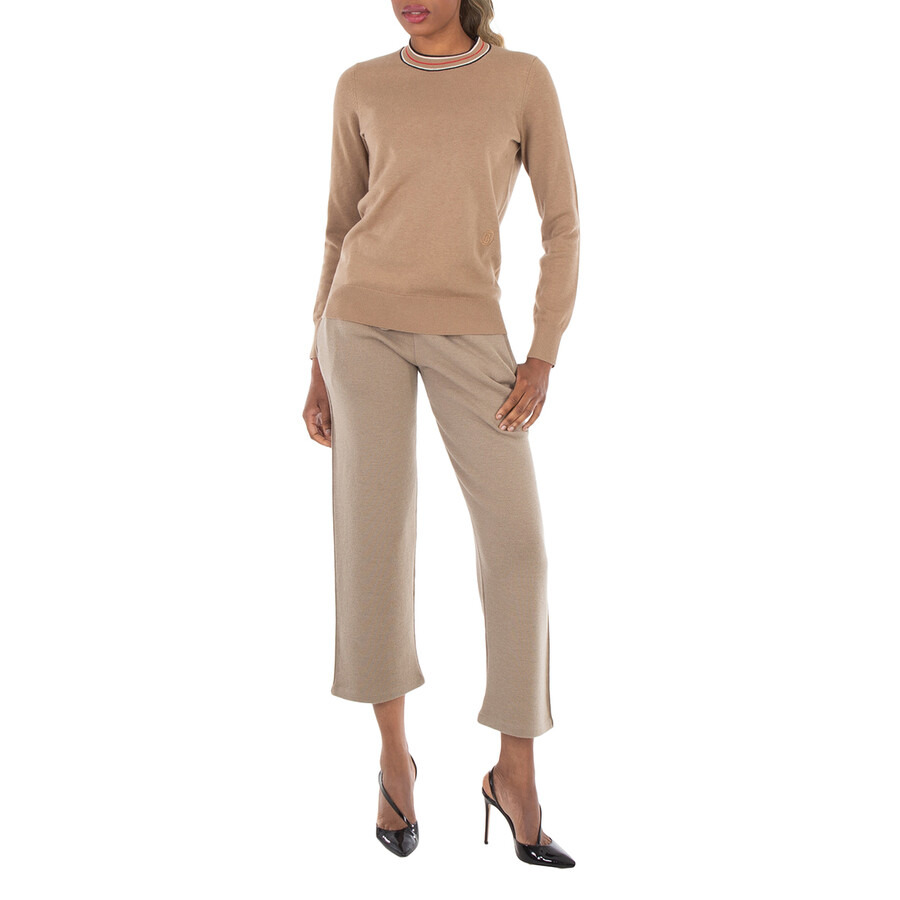 Burberry Rose Embroidered Drawstring Wool Trousers - 6