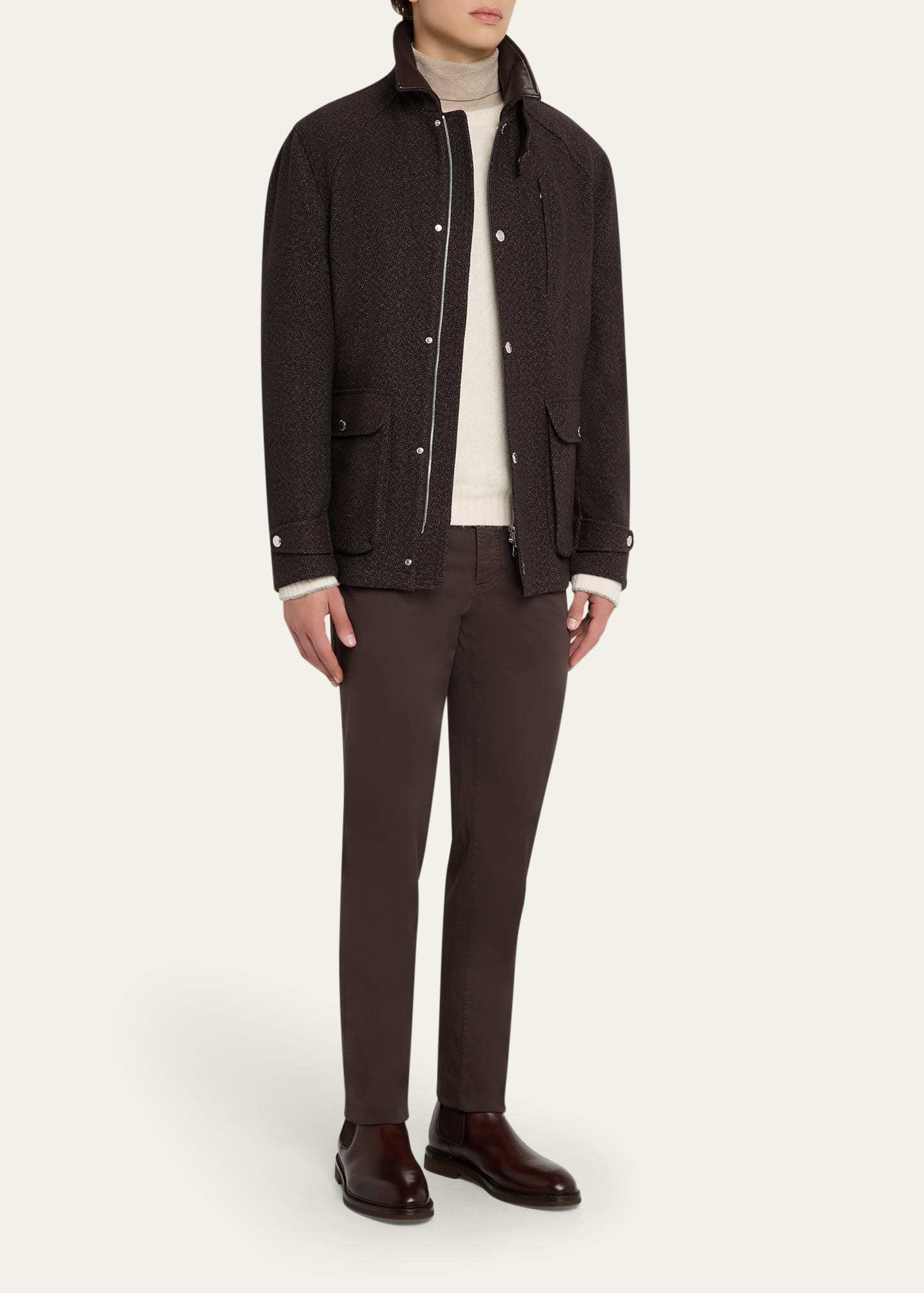 Men's Cashmere-Blend Full-Zip Jacket - 2