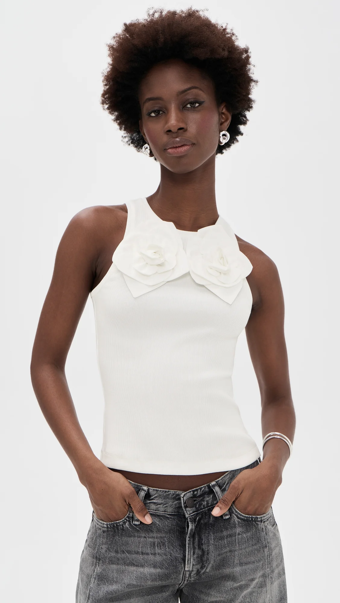 Camille 3D Flower Tank - 1