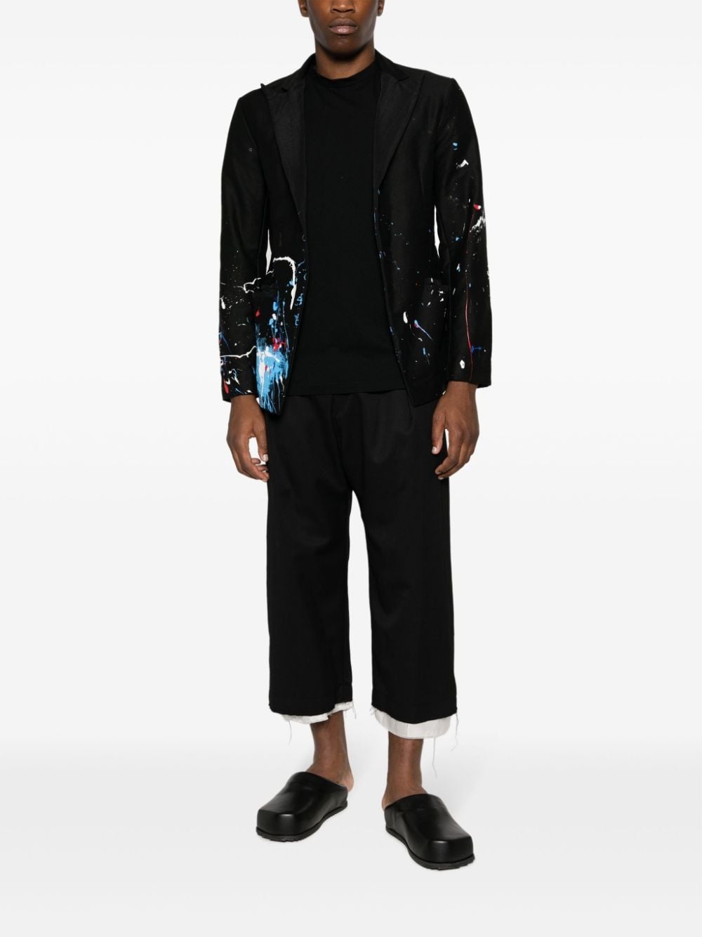Moleskin paint-splatter blazer - 2