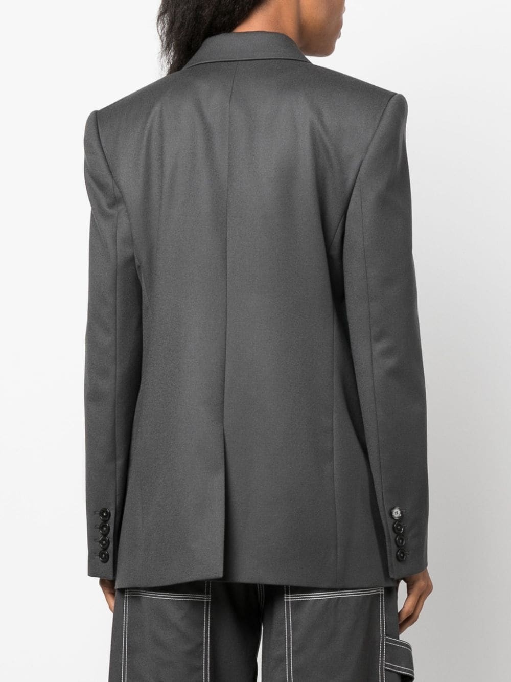 flannel single-breasted blazer - 4