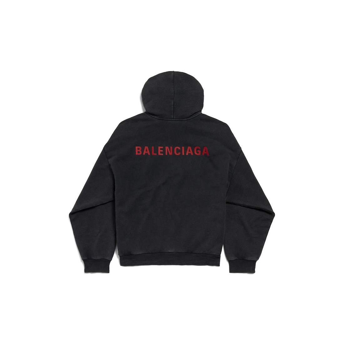 Men's Balenciaga Back Hoodie Medium Fit in Faded Black/red - 6