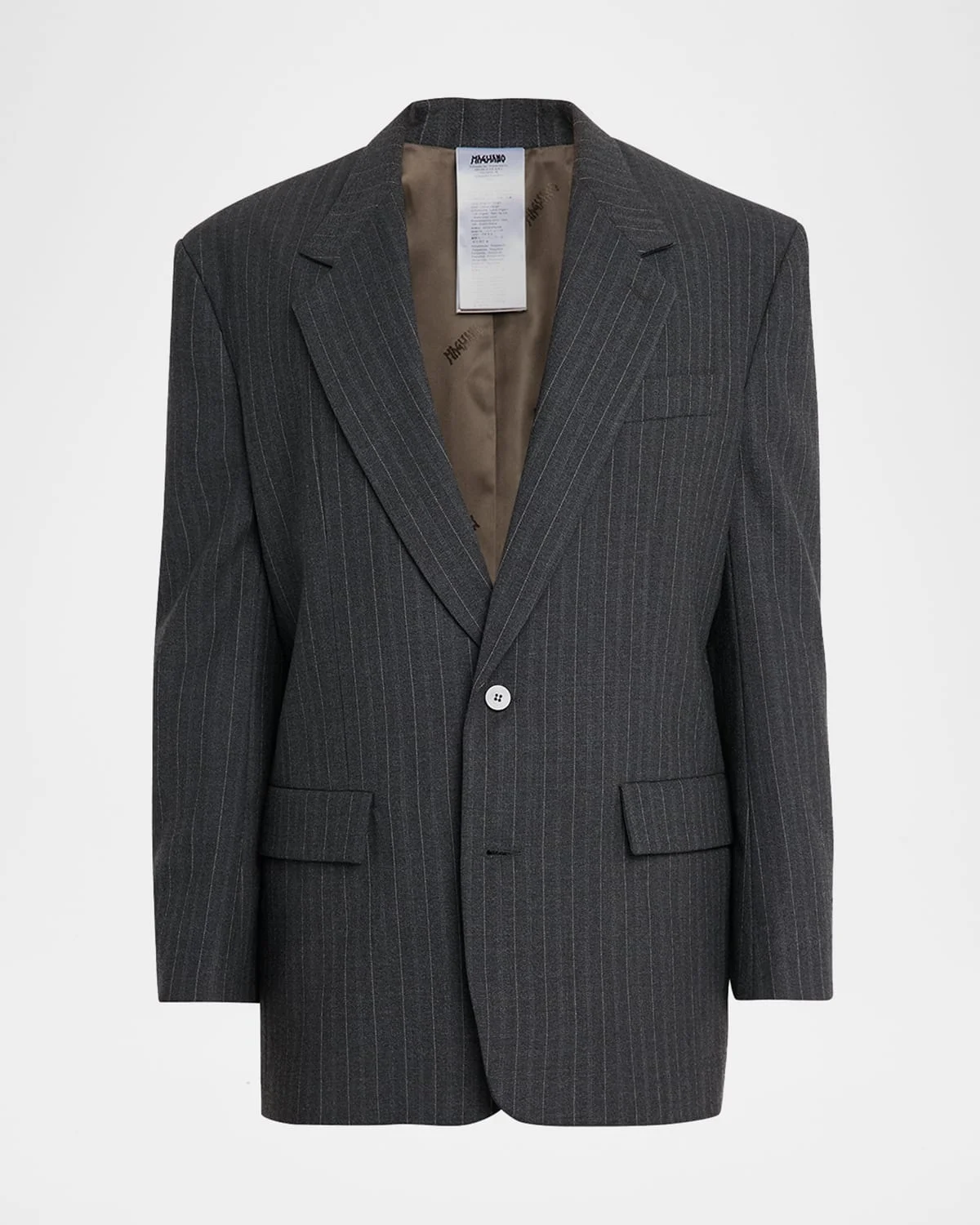Men's Pinstripe Wool-Blend Two-Button Jacket - 1